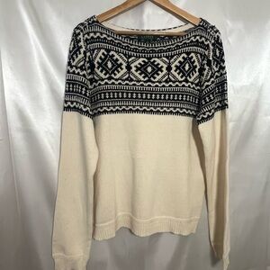 Ralph Lauren Black and Cream Crew Neck Sweater Nordic Style